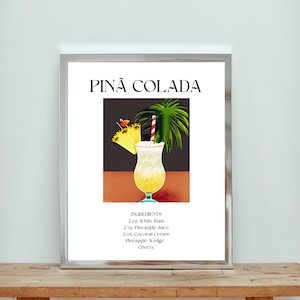 Bar Decor Gift Painting Pina Colada Cocktail Art Poster (Digital & Downloadable)