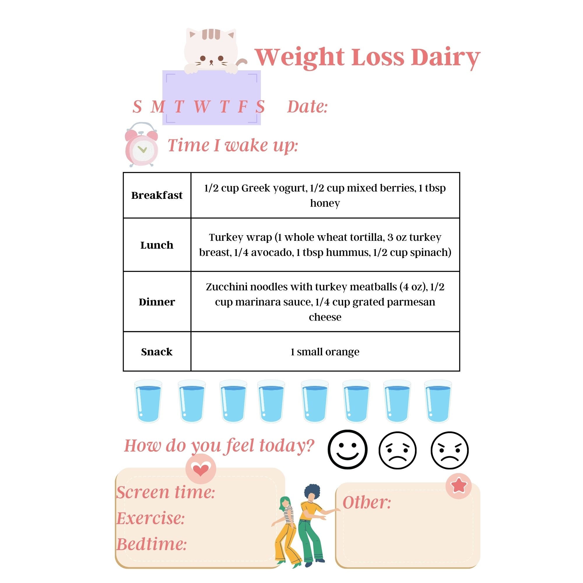 Low-carb Diet Plan, Digital Menu| Meal Planner, Weight Loss Tracker