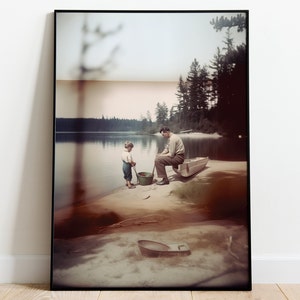 Fishing gift, fisherman gift, father and son, father gift, dad gift, Father&#39;s Day print, fishing poster, digital download, instant download