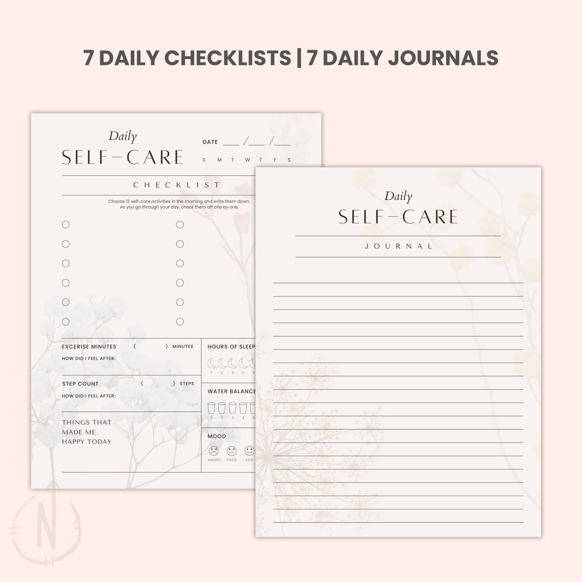 Self Care Checklist Printable | Daily & Weekly Planner | Wellness ...