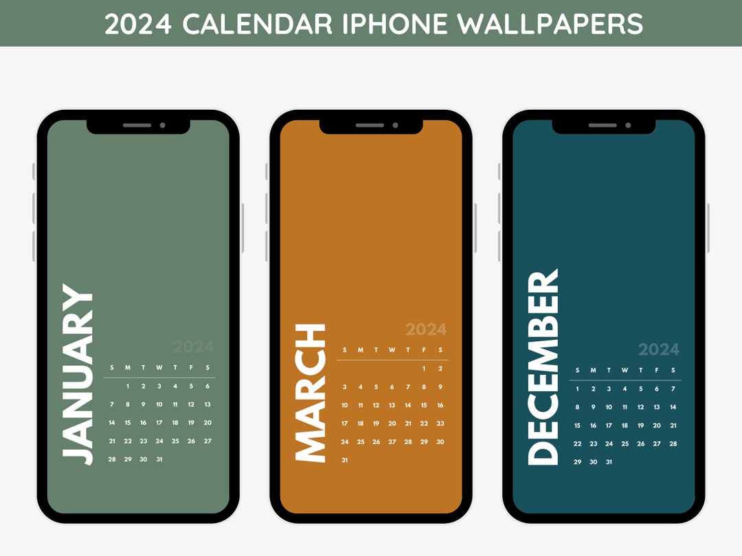 2025 Monthly iPhone Calendar Wallpaper iPhone Background Etsy