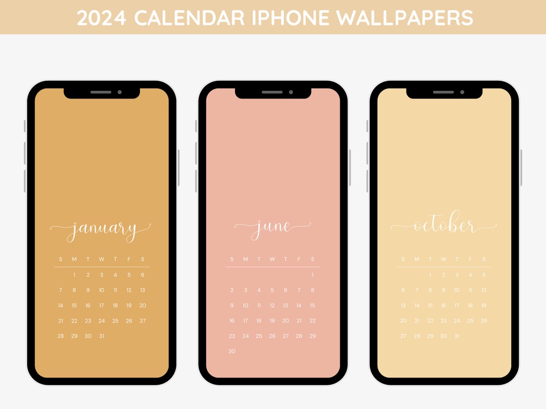 2024 Monthly iPhone Calendar Wallpaper iPhone Background 2024 Calendar
