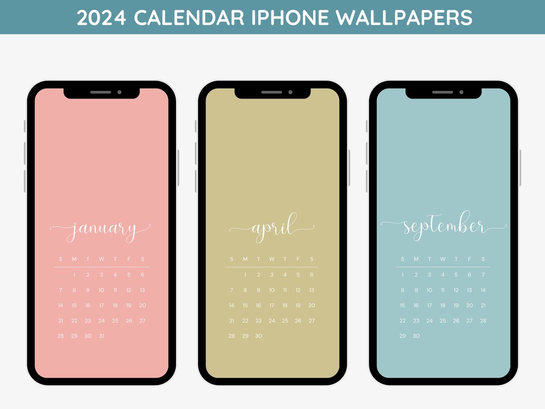 2024 Monthly iPhone Calendar Wallpaper iPhone Background 2024 Calendar