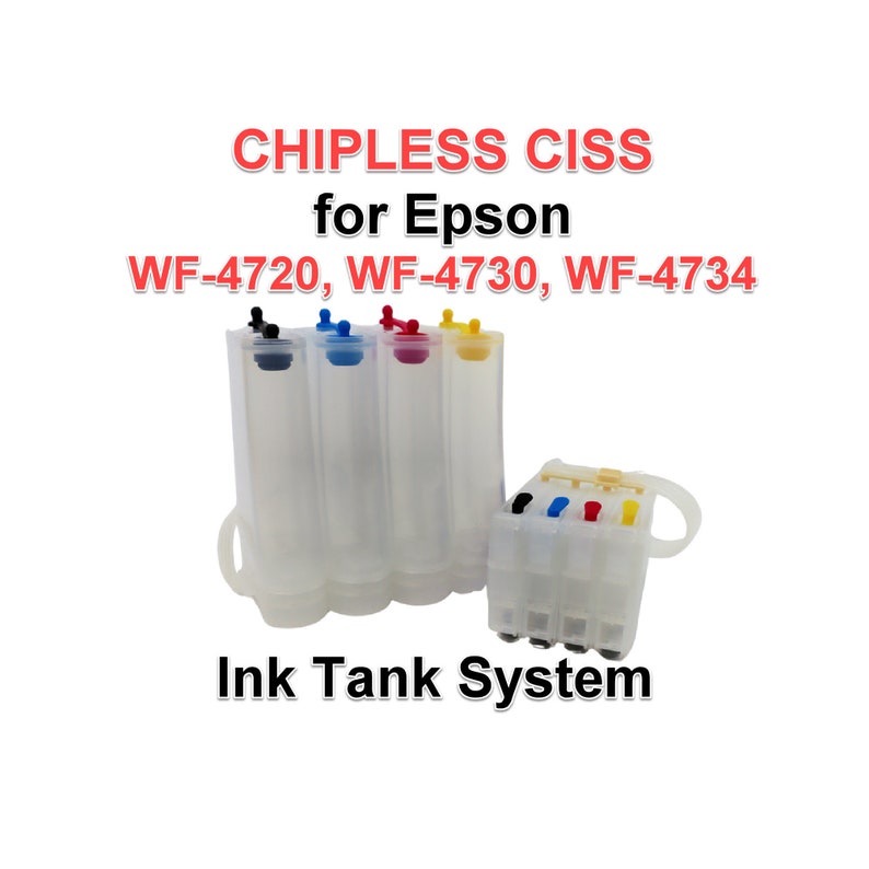 Chipless Ciss Refillable Ink Tanks for Epson WF4720 WF4730 WF4734