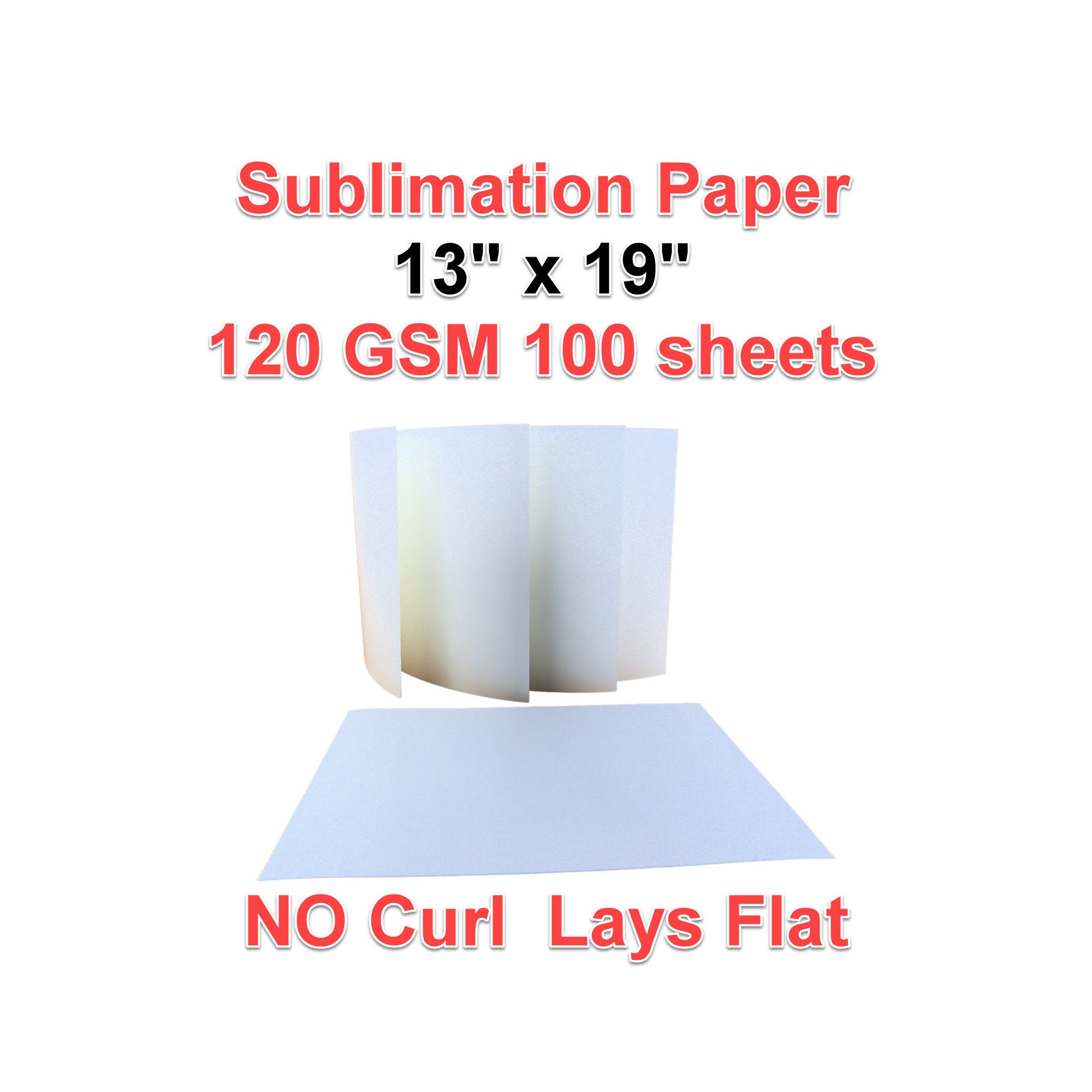 A-sub Sublimation Paper Heat Transfer 110Sheets 11x17 Inches Tabloid Size Compatible with Inkjet Printer 120gsm