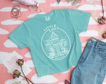 Comfort Colors 3023 CL Chalky Mint Shirt Flat Lay Mockup | C3023CL Boxy Tee Mock Up | Comfort Colors Real Product Mock | Trendy Flatlay Cute