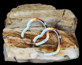 Beaded heart earrings