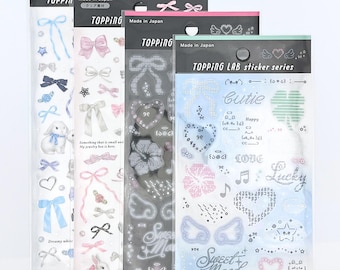 Balletcore × ASCII Art with Y2K Vibes Sticker Sheet, Digital Core, Gyaru, Decora Style, Heisei Retro, Kpop, Emoji, Laptop Stickers