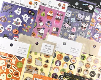 Láminas de pegatinas de disfraces de Halloween | Diseños de calabazas y estilo Gothic Lolita | Pegatinas decorativas Kawaii de edición limitada