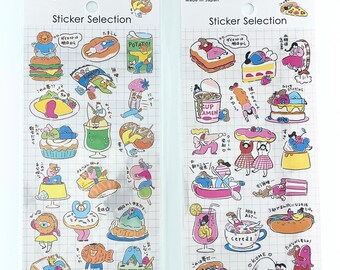 Healthy Lifestyle Girls and Snack-Loving Savannah Animals Sticker Sheet
