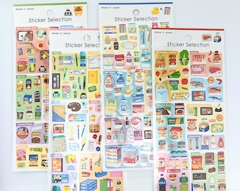 Convenience Store, Stationery Shop, Supermarket, and Drugstore Sticker Sheets