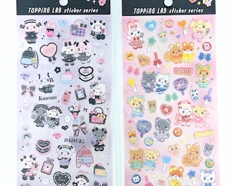 Fangirl & Idol Sticker Sheets | Jirai Kei Fan Girl and Classic Idol Stage Stickers | Kawaii Concert Deco Stickers