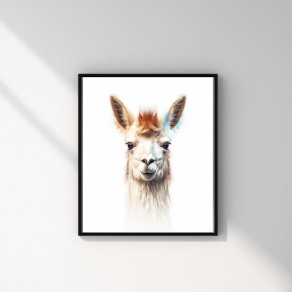 Llama Sands Portrait, Digital Download, Llama Printable, Llama Wall Art