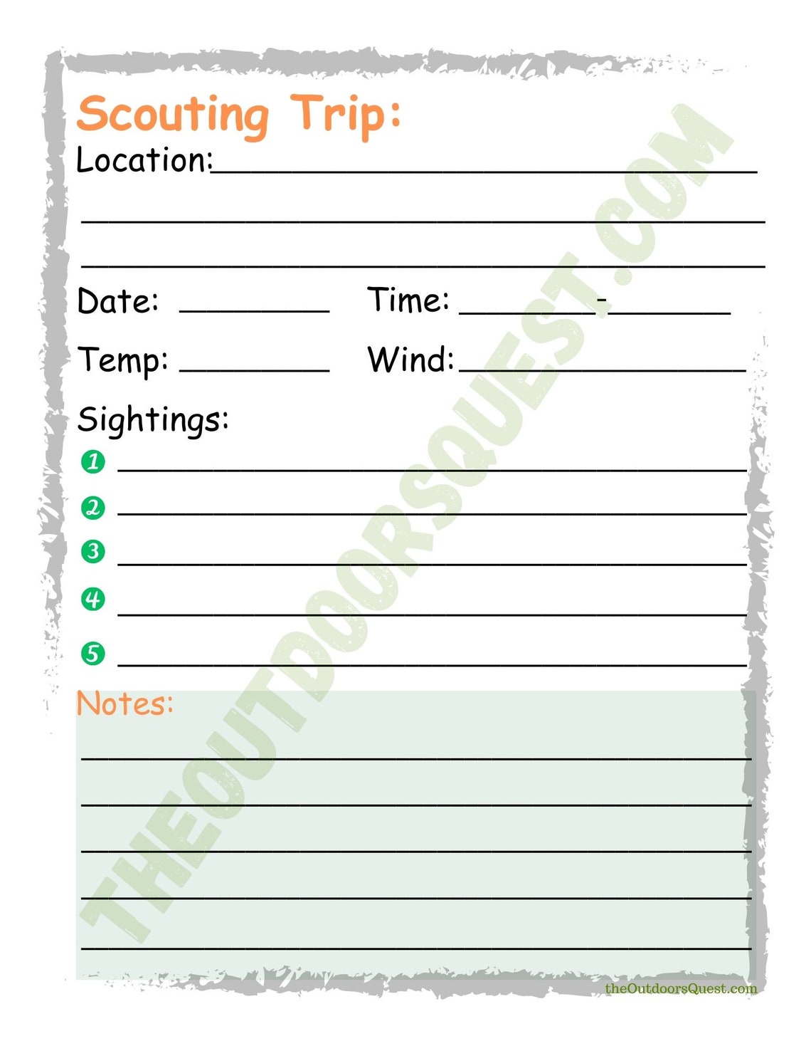 The Hunters Journal Printable Hunting Book for Deer Elk - Etsy