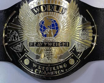 WWF 4MM Winged Eagle Heavyweight Championship Daul Plated Adult Belt (Replica)