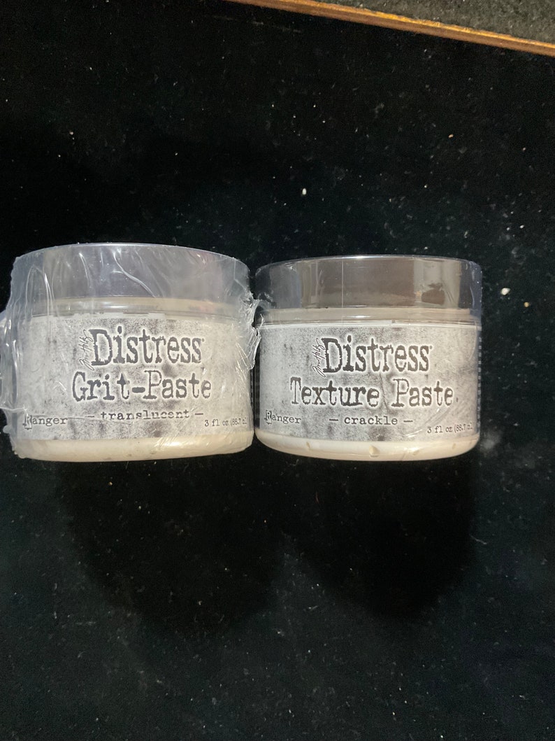Ranger Distress Grit Paste Translucent 3 Oz and Ranger Texture Paste ...