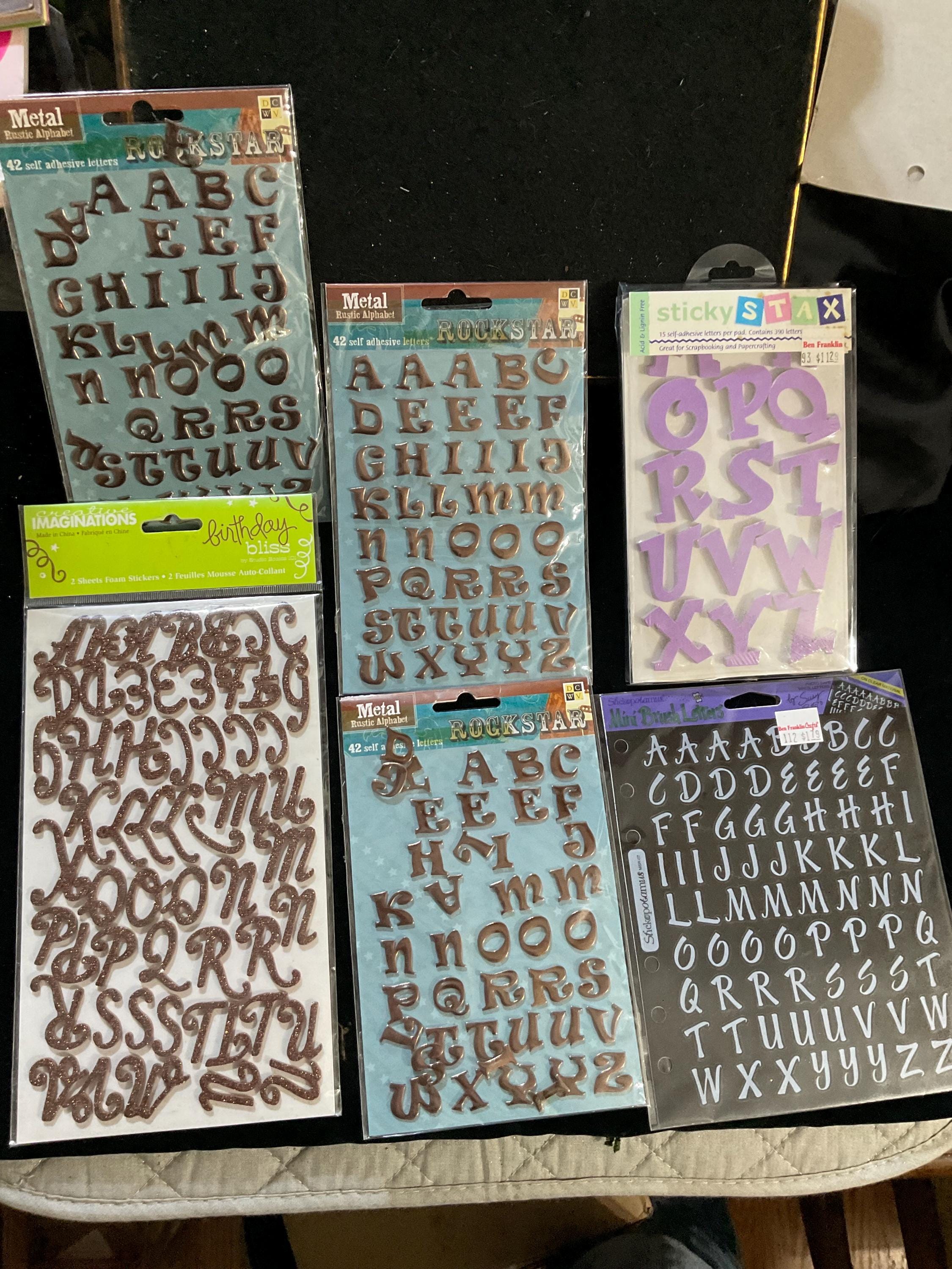 Sticky Chart Letters 6 Packages of Alphabets and Numbers. 3 Are Rustic Metal, 1 Set Sticky ...