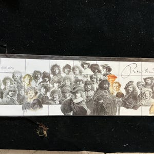 1 set of stamps from Michel Hosszu. New in plastic. 12.25 x 3.5. Rembrandt  stamps 1606-1669. Self portraits. Perfect for art journals.