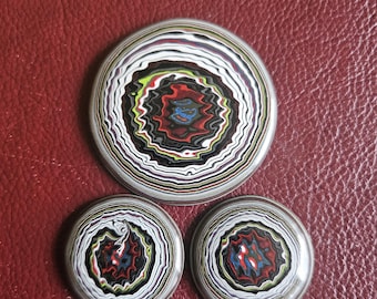 Fordite, Matching Set of 3, Earrings Pendant, Jewelry, Jewelry Making, Round Cabochons