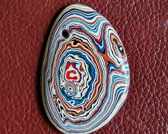 Fordite cabochon, 𝙆𝙀𝙉𝙒𝙊𝙍𝙏𝙃 cab, for making jewelry, men's jewelry, women's jewelry, necklace pendant, homemade, handmade