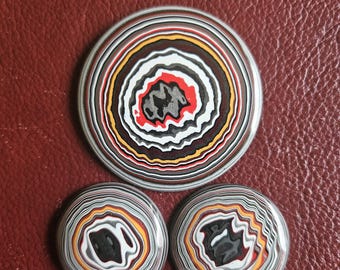 Fordite, Matching Set of 3, Earrings Pendant, Jewelry, Jewelry Making, Round Cabochons