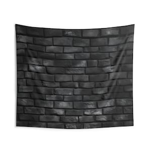 Black Brick Wall Tapestry 2
