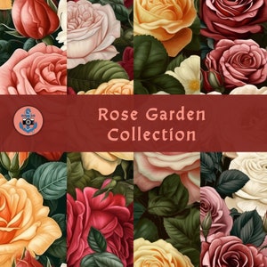 Rose Garden Collection - Seamless Pattern - 12x12 Printable Paper - Digital Download - Commercial Use