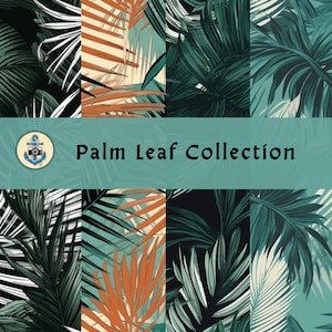 Palm Leaf Collection - Seamless Pattern - 12x12 Printable Paper - Digital Download - Commercial Use