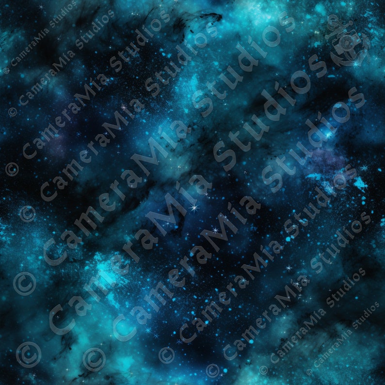Astral Blue Nebula Collection - Seamless Pattern - 12x12 Printable ...