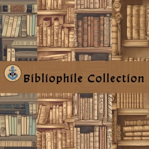 Bibliophile Collection - Seamless Pattern - 12x12 Printable Paper - Digital Download - Commercial Use