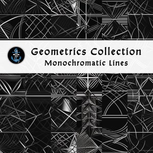 Geometric Collection – Monochromatic Lines - Seamless Pattern - 12x12 Printable Paper - Digital Download - Commercial Use