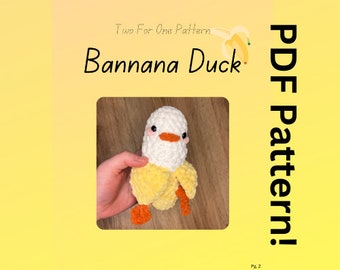 Banana Duck Crocheted PDF Pattern/ Banana Crocheted Pattern/ Crocheted Food/ Crocheted Animal (No Sew)