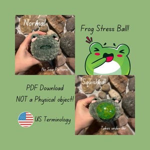 Crocheted Frog Stress Ball PDF Pattern/ Toy/ Stress Relief (No Sew)