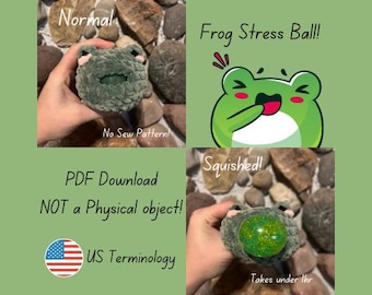 Crocheted Frog Stress Ball PDF Pattern/ Toy/ Stress Relief (No Sew)