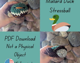 Crocheted Mallard Duck Stress Ball PDF Pattern/ Toy/ Stress Relief (No Sew)