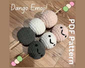 PDF Crocheted Dango, Crocheted Food, Digital PDF Pattern, Emojis Brought to Life, Dango Emoji