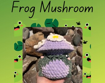 PDF Pattern Crocheted Frog Mushroom/ 2 for one pattern/ Cottagecore/ Digital Pattern (Low Sew)