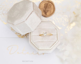 Single Double Triple Ring Box Octagon Wedding Ring Box Wedding Ceremony, Ring Bearer Box, Velvet Gift Jewellery Box Velvet Ring Box