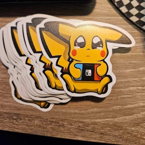 Etiqueta engomada del vinilo del interruptor de Pikachu Nintendo