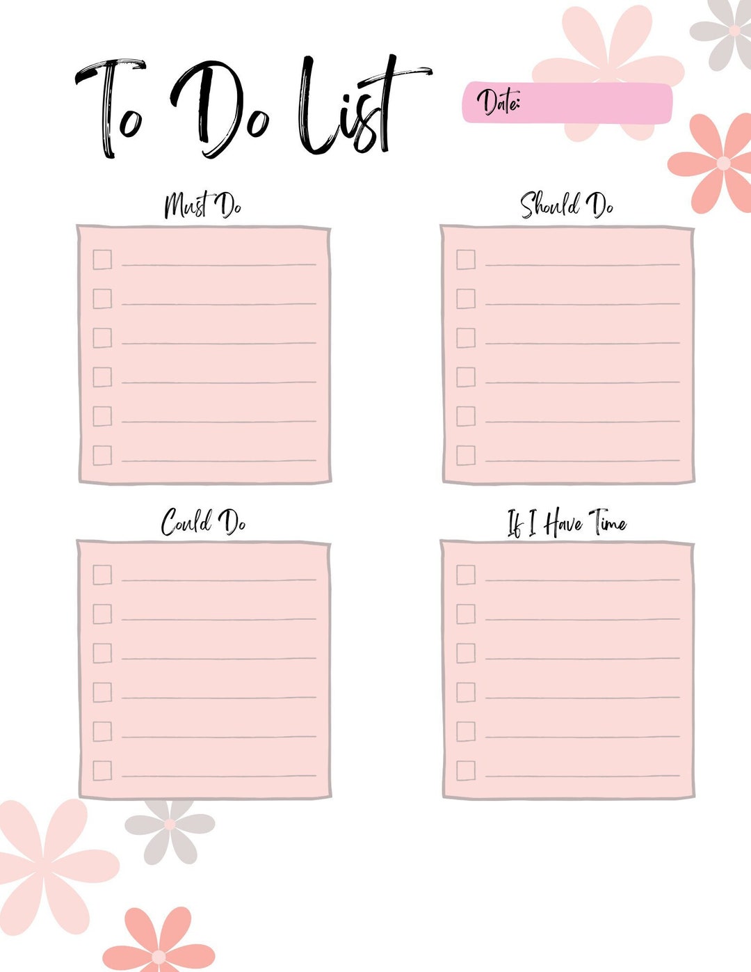 Printable to Do List Template Digital Download to Do List Etsy Printable to Do List Template Digital Download to Do List Etsy