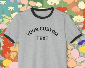 Personalized Retro Ringer T-Shirt: Custom Text, Photo, or Logo