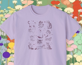 Whimsical Cat Breed Shirt, Retro cat lover gift, Women's Comfort Colors Boxy Tee