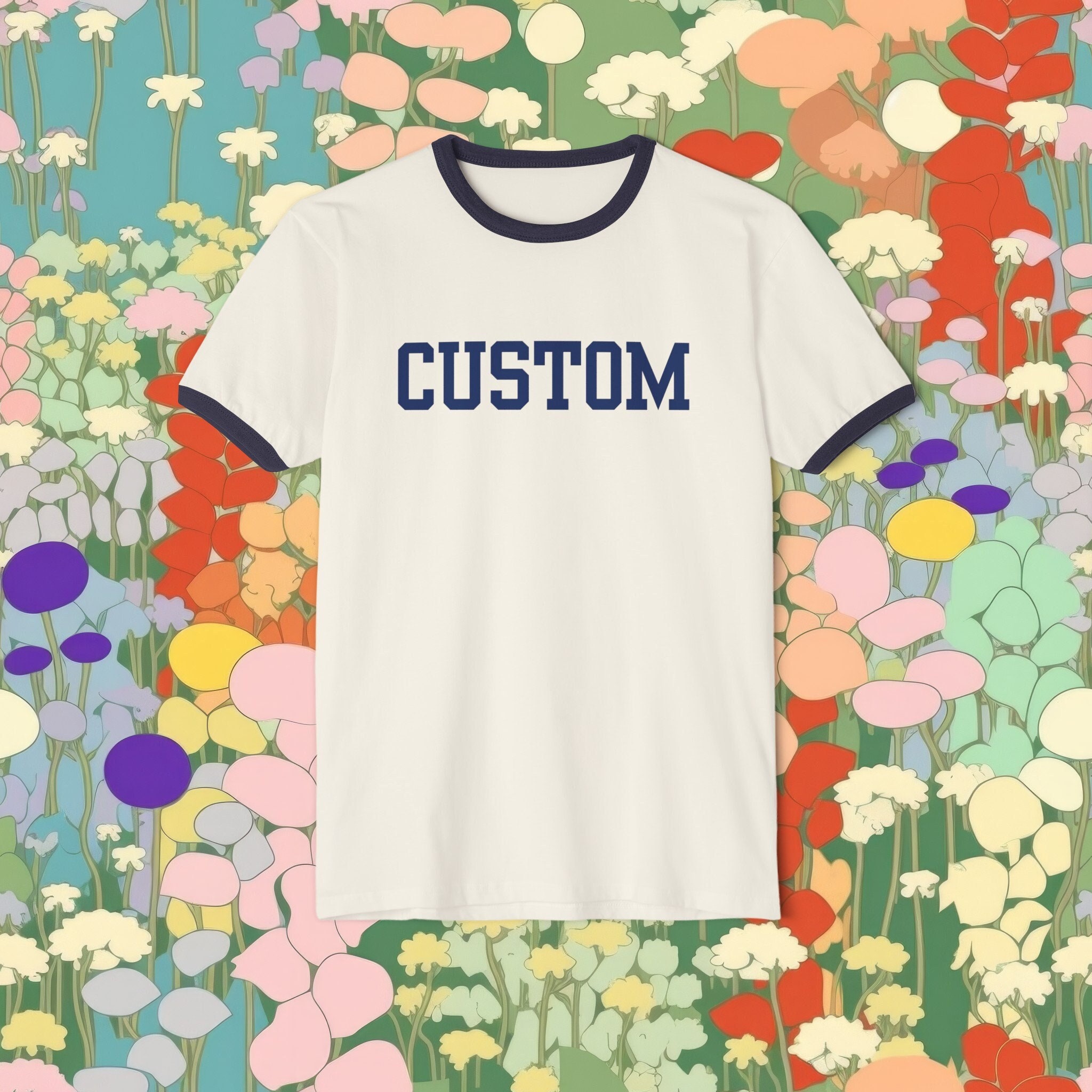 Navy Ringer T Shirt - Etsy