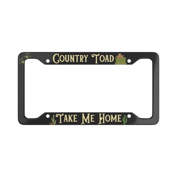 Country Toad Take Me Home License Plate Frame, Cottagecore Funny, Cowboy Frog, Gen Z Memes