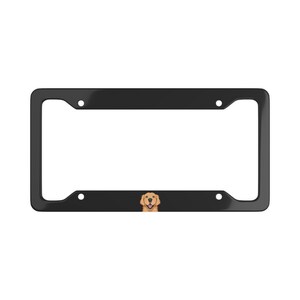 Golden Retriever License Plate Frame, Realistic Dog Portrait, goldenretriever gift