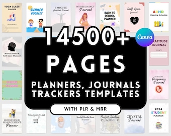 14500+ Canva Templates Bundle | Planner, Journal, Tracker with MRR (Digital Product)