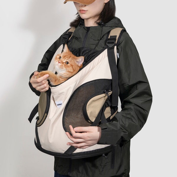 Premium Front Hug Pet Tote Backpack for Dogs and Cats with High-Quality Construction and Stylish Design