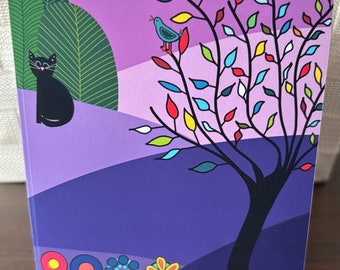 Adorable black cat greeting card