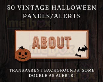 Vintage Halloween Stream Panels - Alerts | Spooky, Halloween Theme | Vintage Old School Style Twitch Panels | Twitch and OBS Streaming