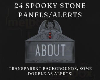Spooky Stone Stream Panels - Alerts | Gargoyle, Vampire, Gothic Theme | Gothic Horror Painted Style Twitch Panels | Twitch and OBS Streaming
